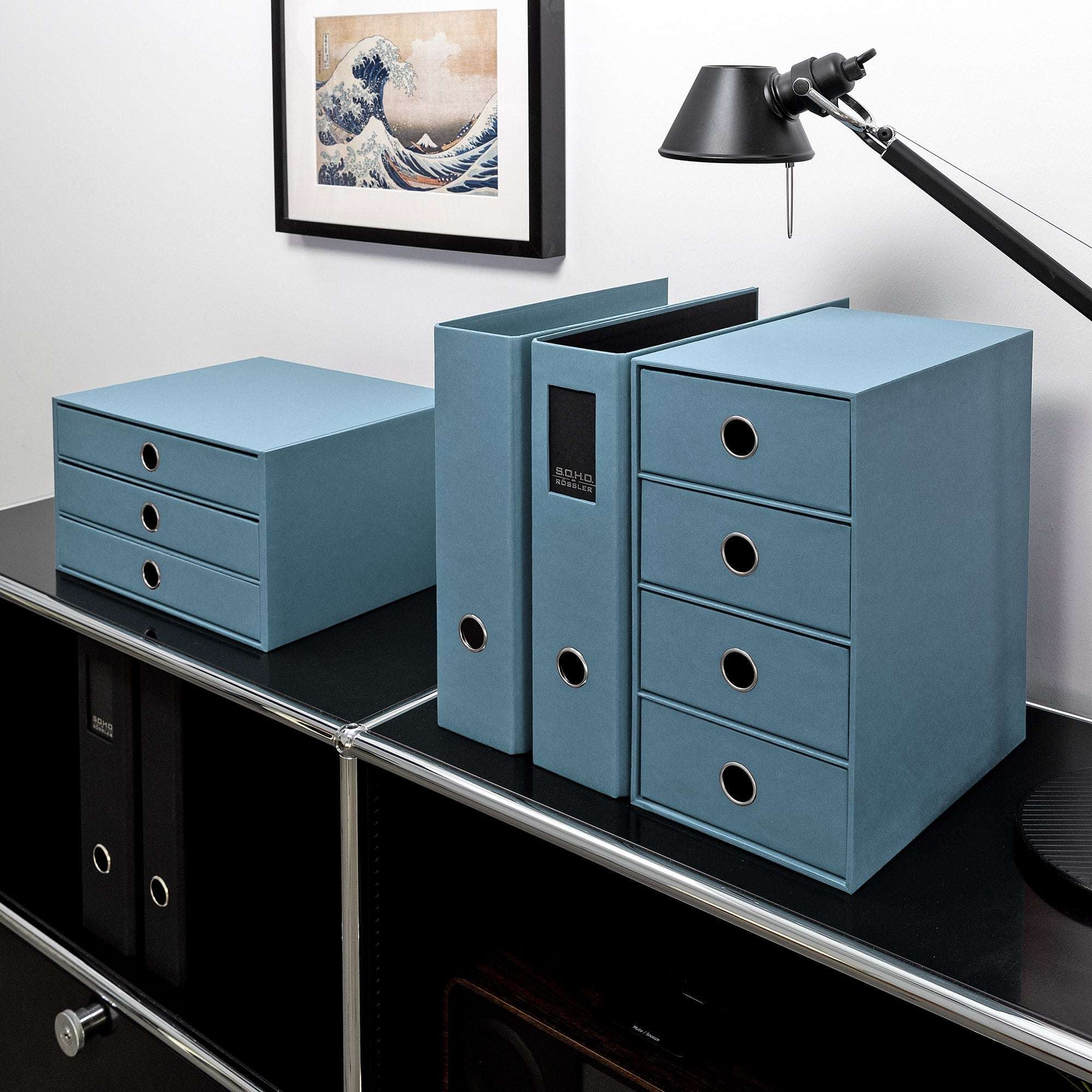 r-ssler-s-o-h-o-schubladenbox-a4-quer-3-f-cher-denim-blau image 8