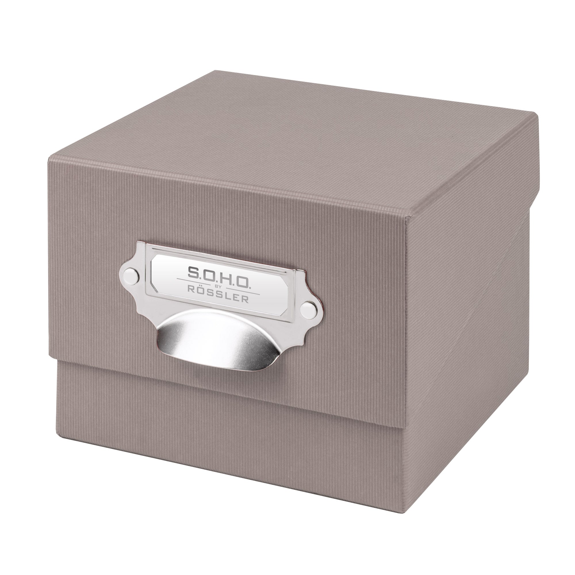 r-ssler-s-o-h-o-box-f-r-fotos-karteikarten-a6-16-7x12-5-cm-taupe-mit-deckel image 1