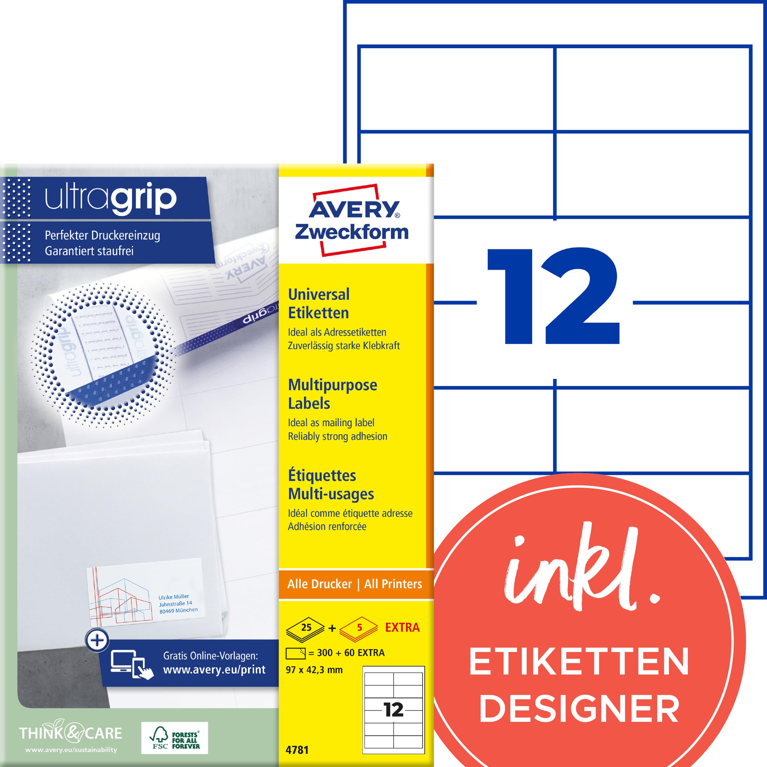 avery-zweckform-4781-adressaufkleber-97x42-3-mm-wei-360-etiketten image 1