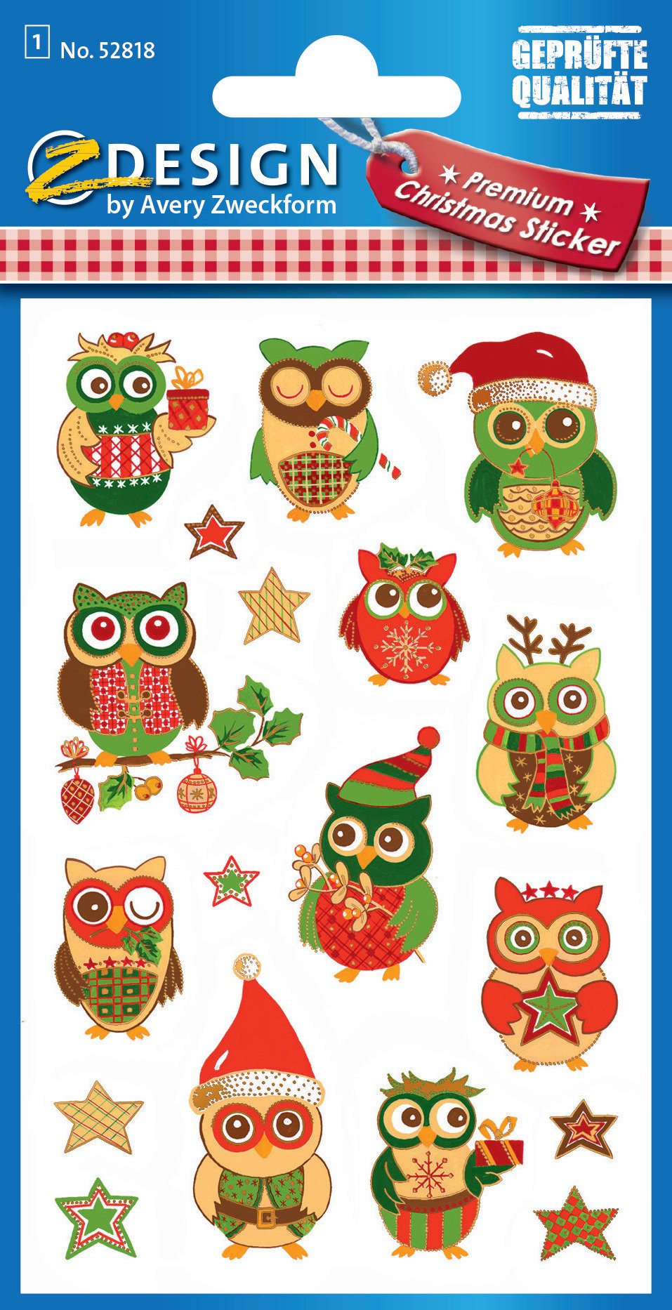 avery-zweckform-z-design-52818-weihnachtsaufkleber-eulen-18-sticker image 2