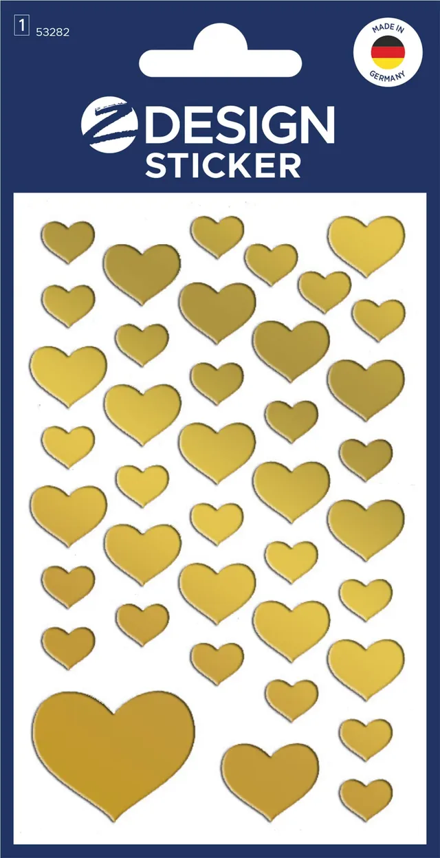 avery-zweckform-53282-z-design-folien-sticker-herzen-gold-39-aufkleber image 1