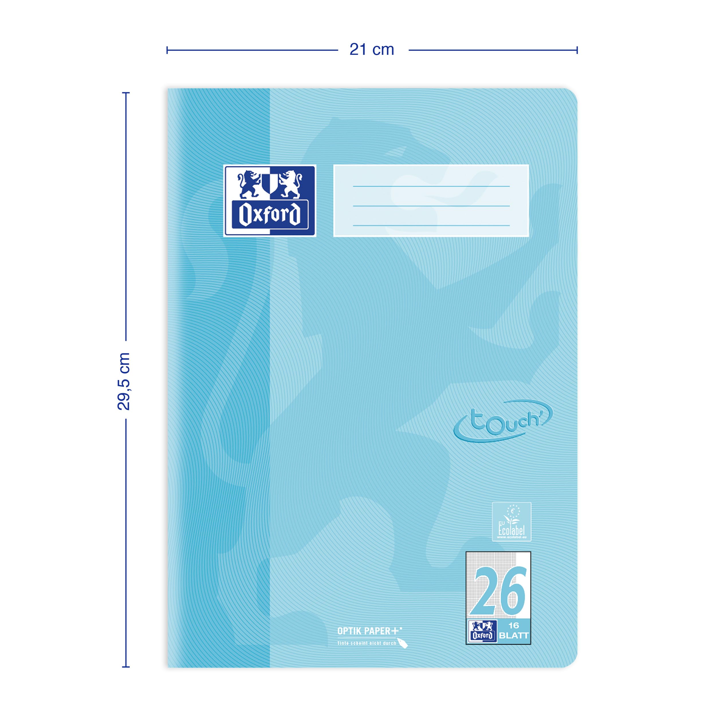 oxford-schulheft-touch-a4-lineatur-26-kariert-16-blatt-pastell-blau-15er-pack image 6