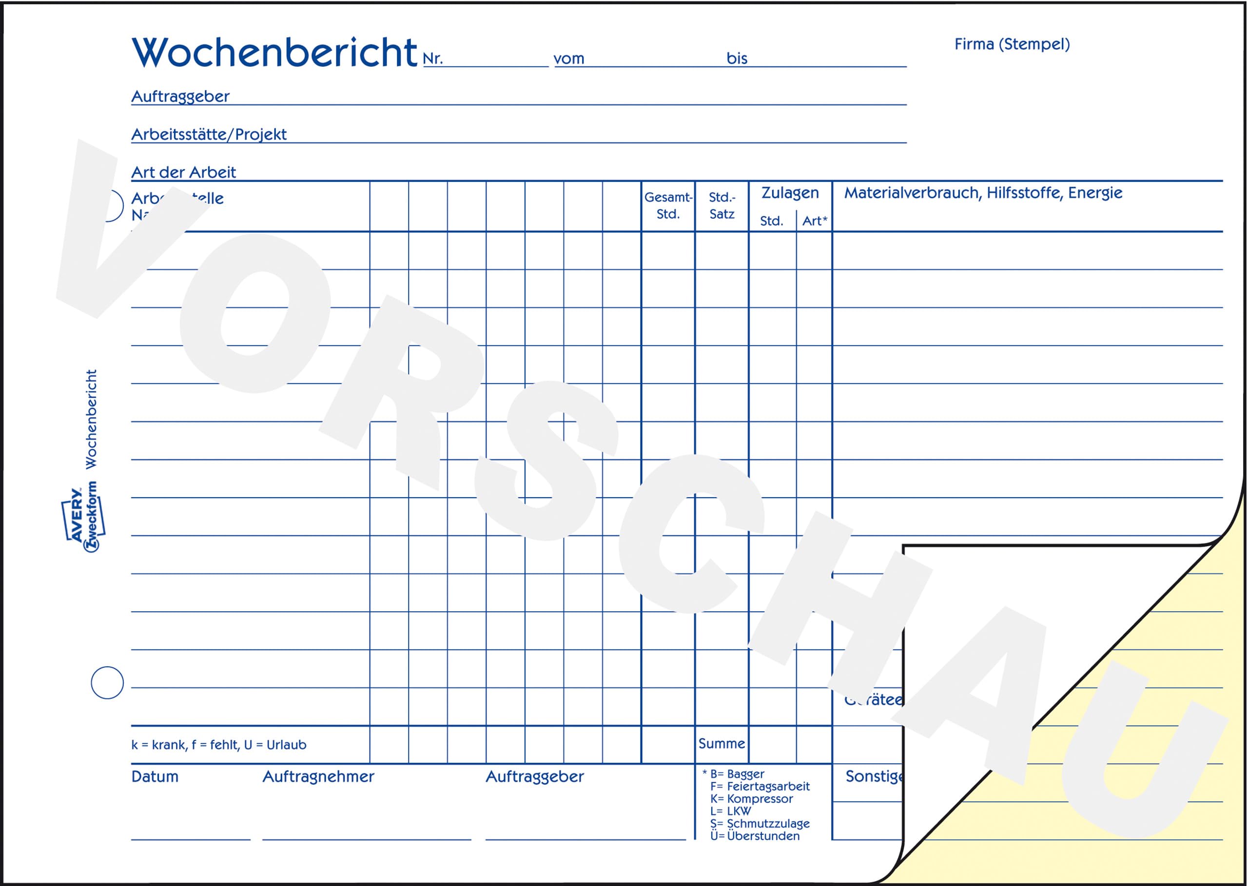 avery-zweckform-1311-wochenbericht-a5-quer-2x50-blatt image 3