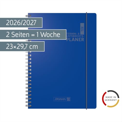 brunnen-termin-unterrichtsplaner-2026-2027-a4-kunststoff-blau-2-seiten-1-woche image 6