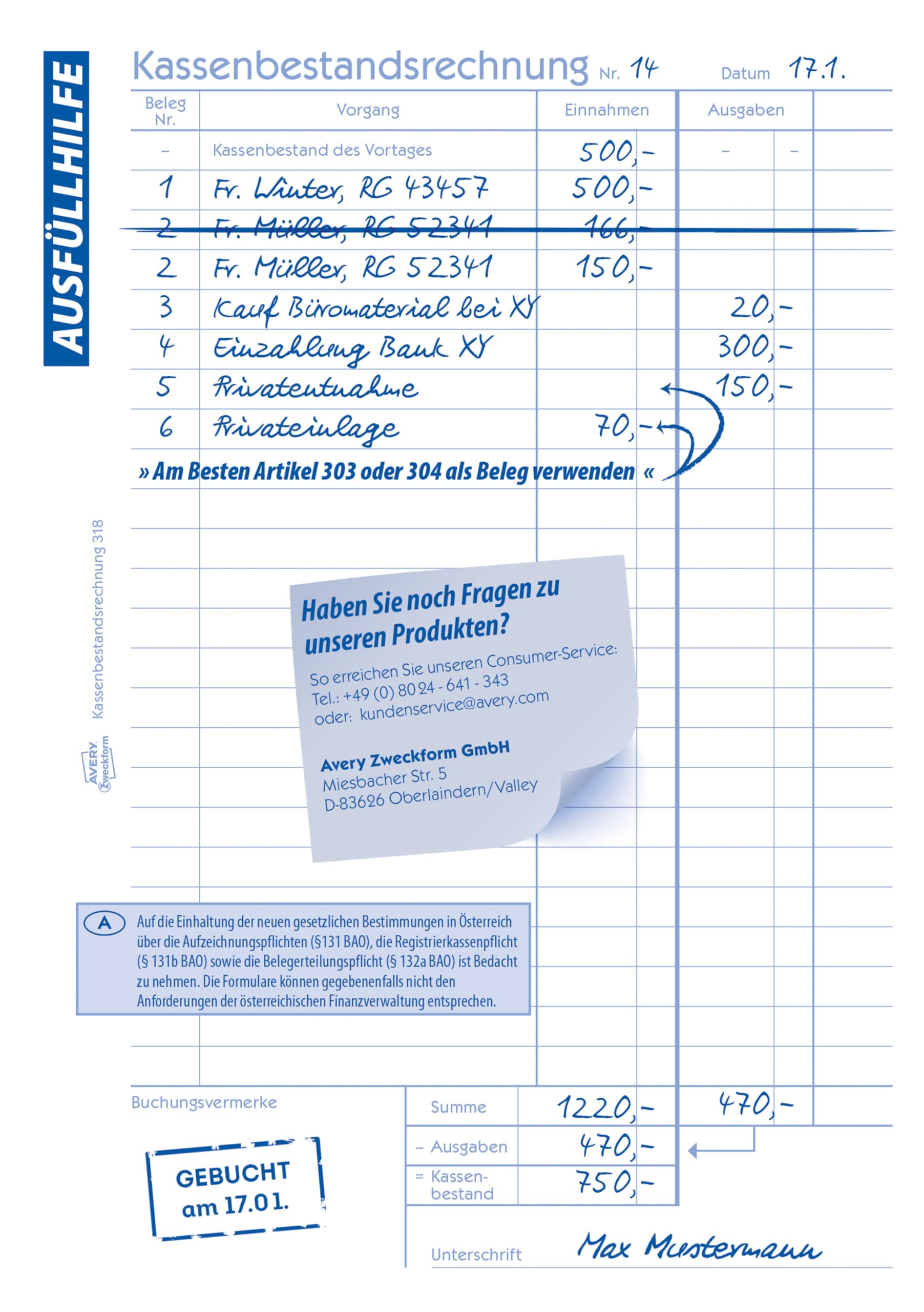 avery-zweckform-318-5-kassenbestandsrechnung-a5-5er-pack image 3