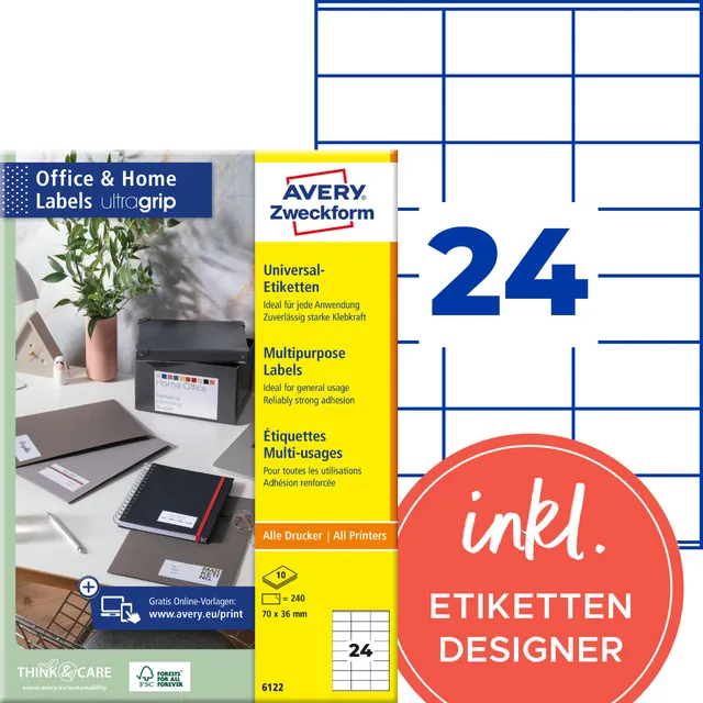 avery-zweckform-6122-adressaufkleber-70x36-mm-240-etiketten-wei-10-blatt-a4 image 1