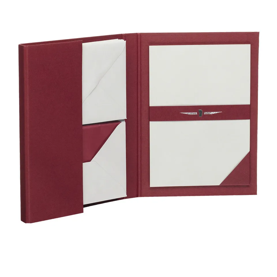 r-ssler-briefpapier-mappe-a5-geripptes-briefpapier-mit-umschlag-rot-15-st-ck image 1