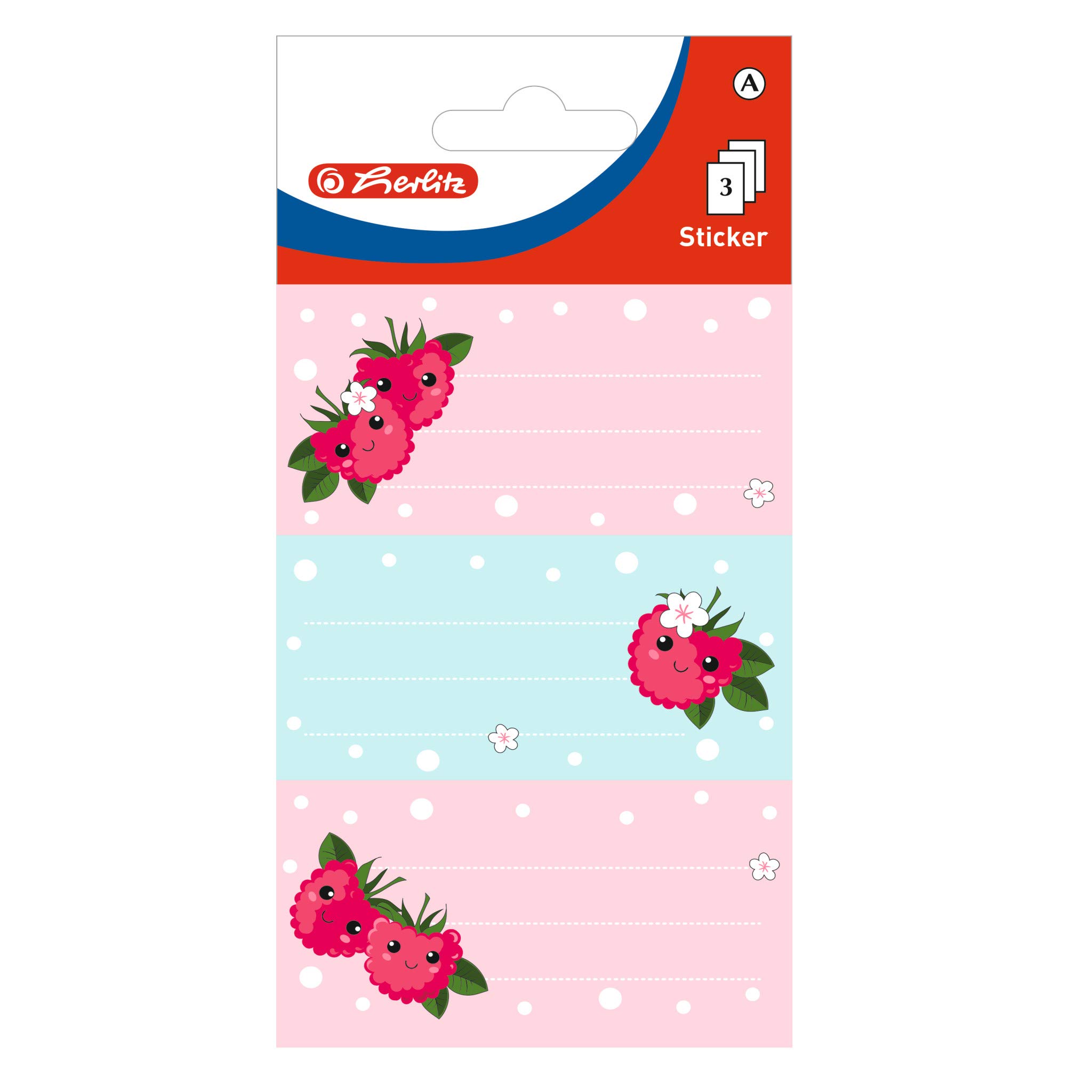 herlitz-50034291-buchetiketten-selbstklebend-himbeere-kawaii-9-st-ck image 1