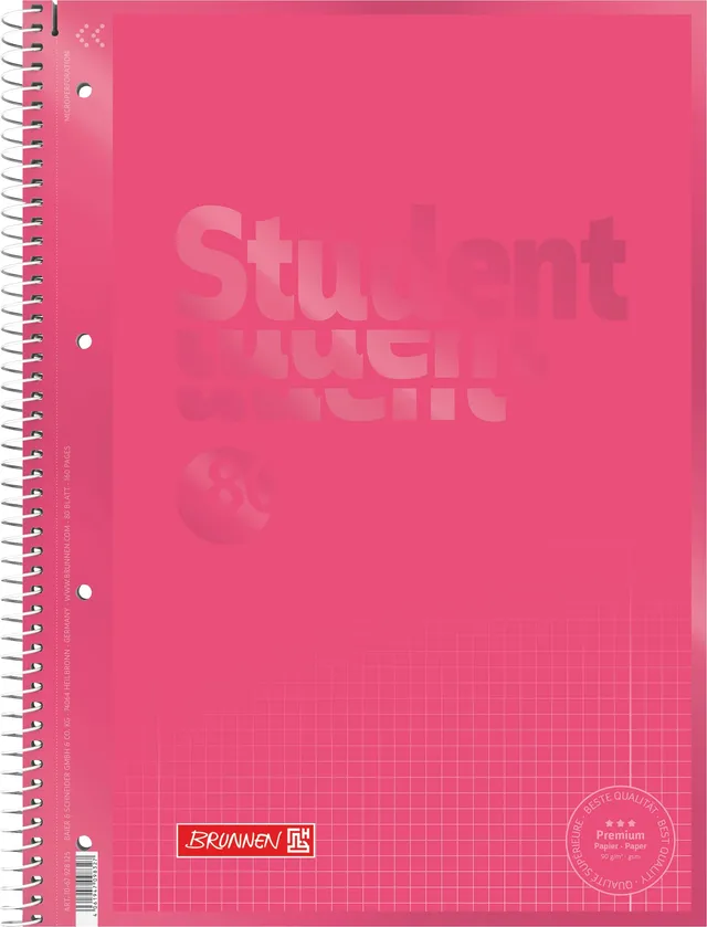 brunnen-collegeblock-premium-student-colour-code-a4-lineatur-28-80-blatt-tulip image 1
