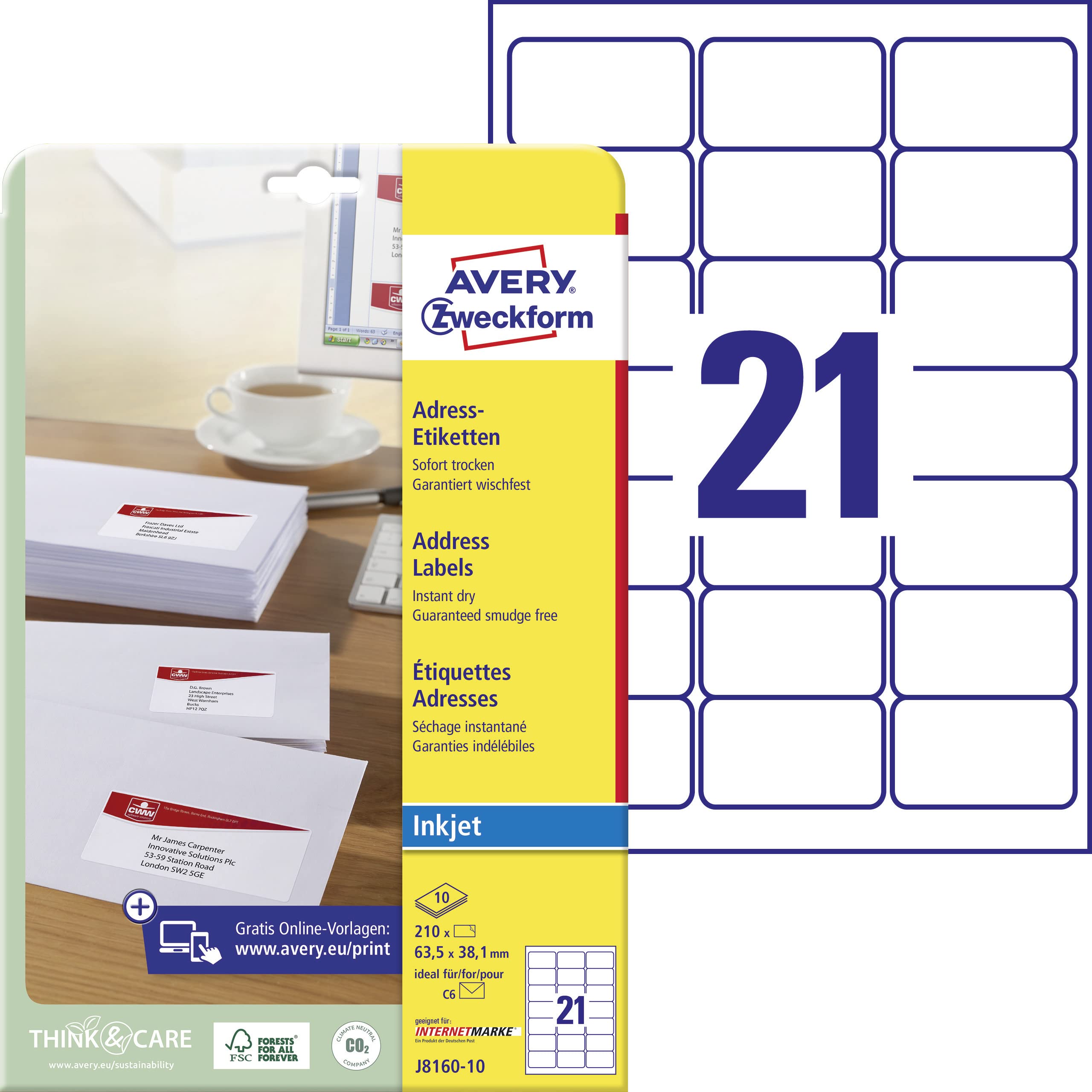 avery-zweckform-j8160-10-adressetiketten-63-5x38-1-mm-210-bedruckbare-aufkleber- image 1