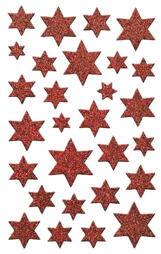 avery-zweckform-z-design-52277-weihnachts-sticker-sterne-rot-glitzer-28-st-ck image 8