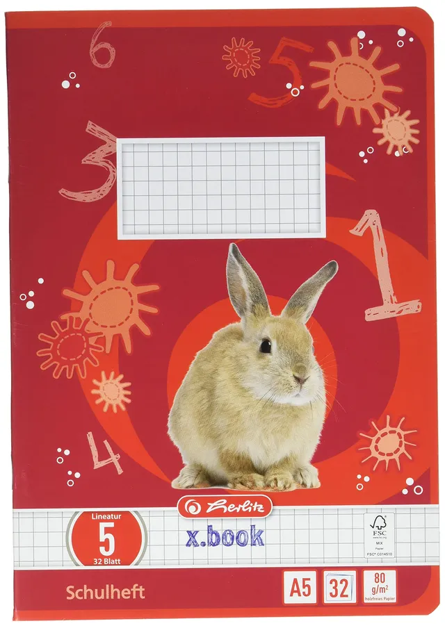 herlitz-x-book-schulheft-a5-lineatur-5-kariert-32-blatt image 1