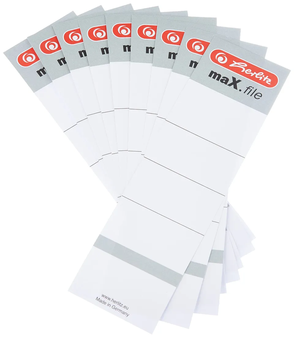 herlitz-r-ckenschild-9743105-54-x-190-mm-f-r-8-cm-ordner-10-st-ck-wei image 1
