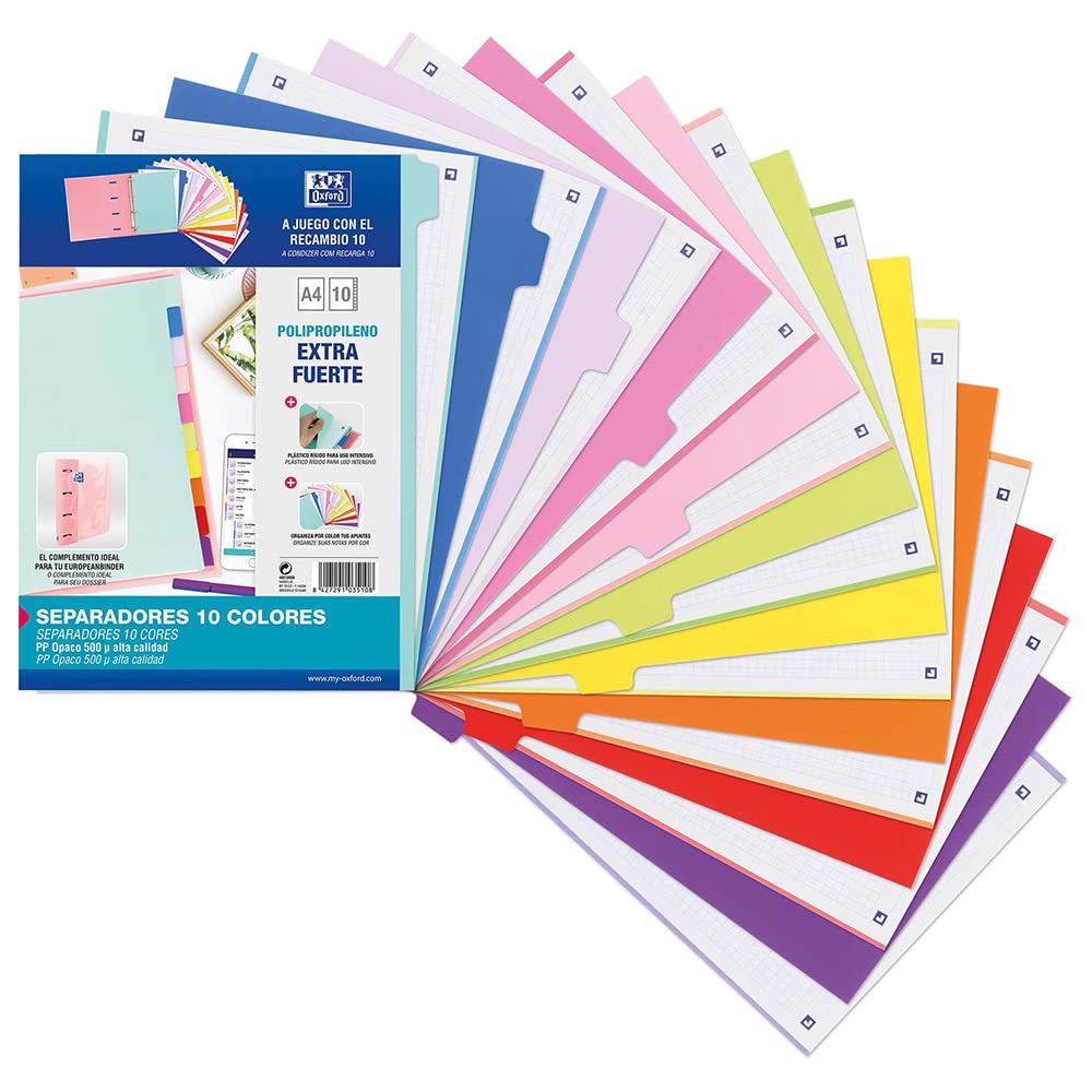 oxford-register-trennw-nde-a4-10-positionen-10-farben-500-mikron image 1