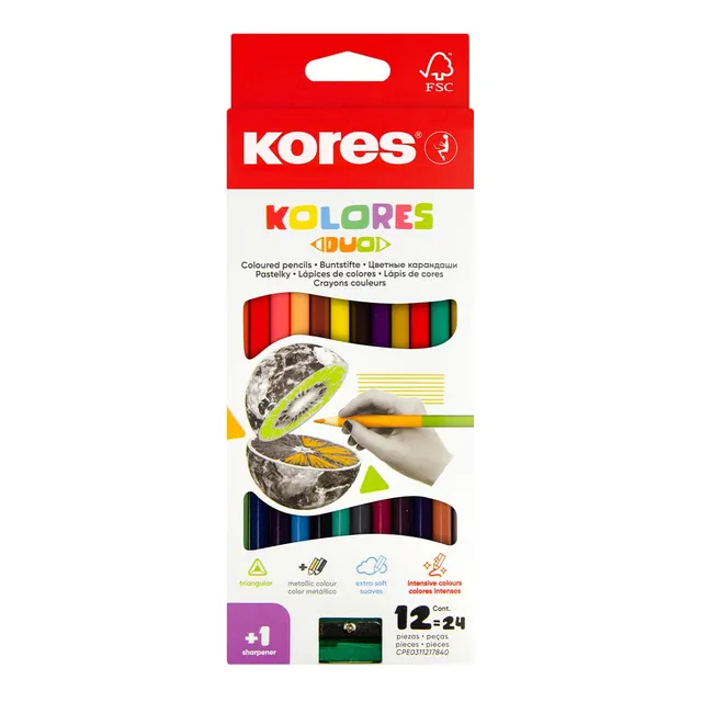 kores-kolores-93312-buntstifte-12-dreikant-bleistifte image 1