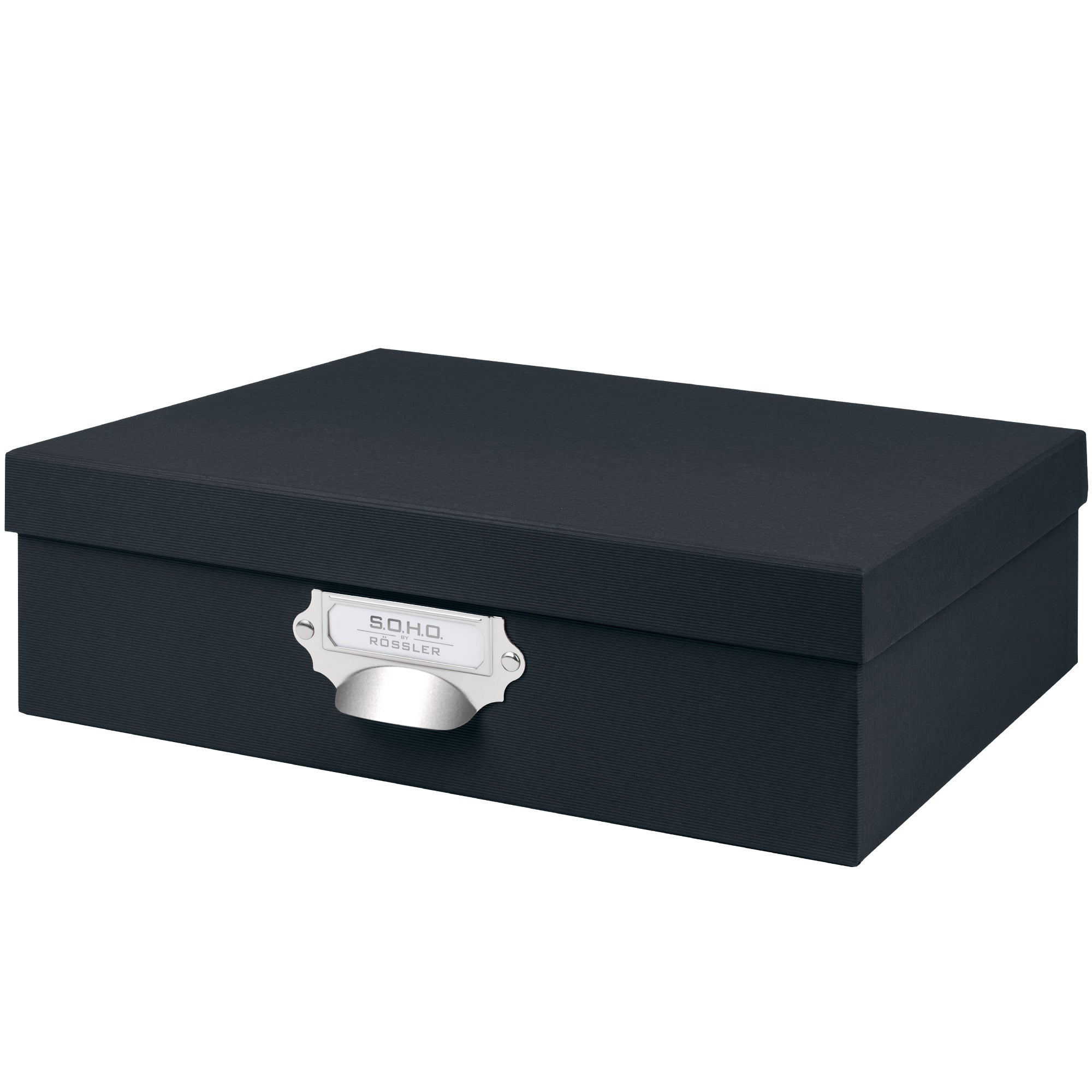 r-ssler-s-o-h-o-aufbewahrungsbox-mit-deckel-a4-schwarz image 1
