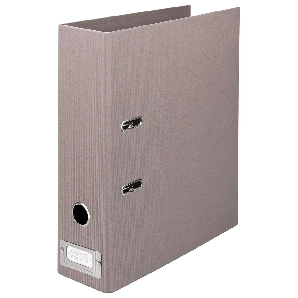 r-ssler-s-o-h-o-ordner-breit-a4-8cm-taupe-mit-metall-r-ckenschild image 1