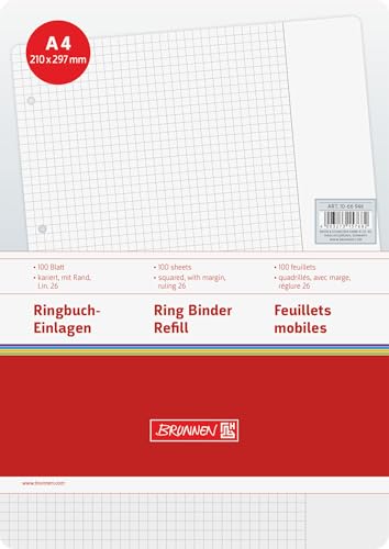 brunnen-1066946-ringbucheinlagen-a4-kariert-mit-rand-lineatur-26-70g-m-100-blatt image 7