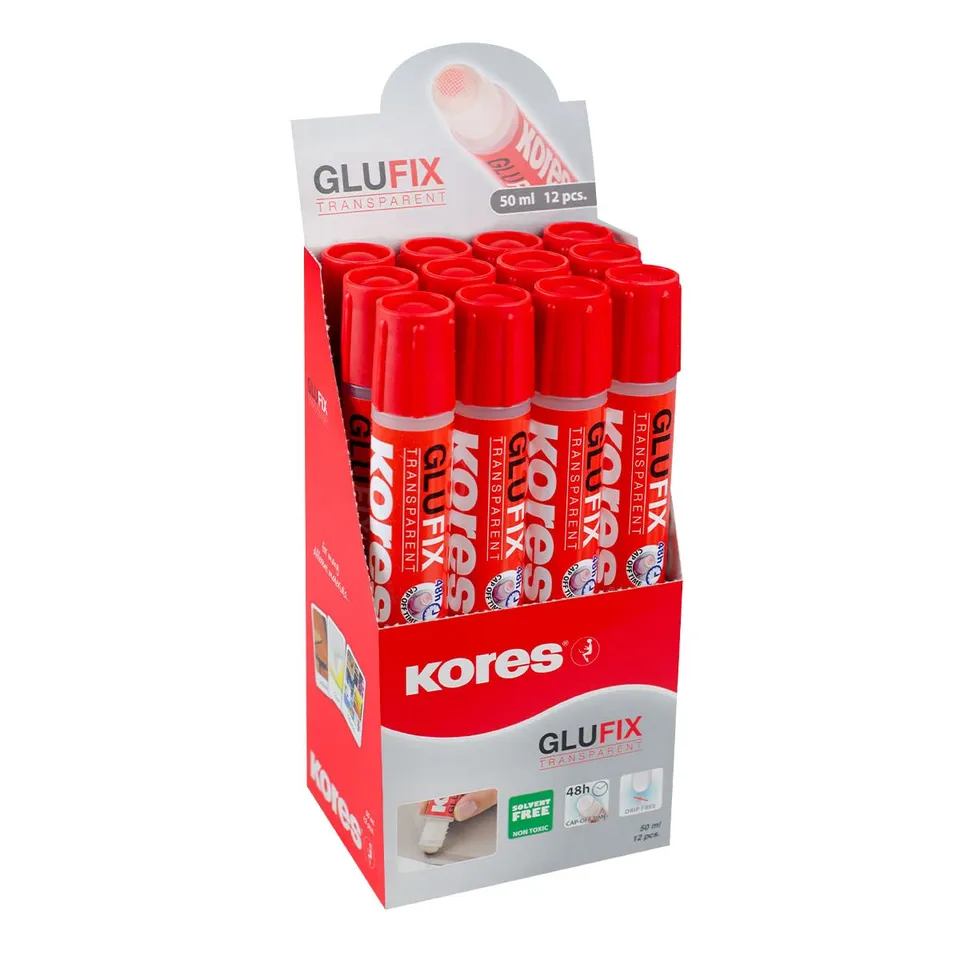 kores-glufix-fl-ssigkleber-transparent-tropffrei-50ml-12-tuben image 1
