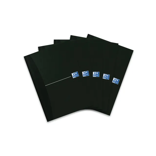 oxford-gebundenes-buch-a5-liniert-192-seiten-smart-black-5er-pack-schwarz image 1