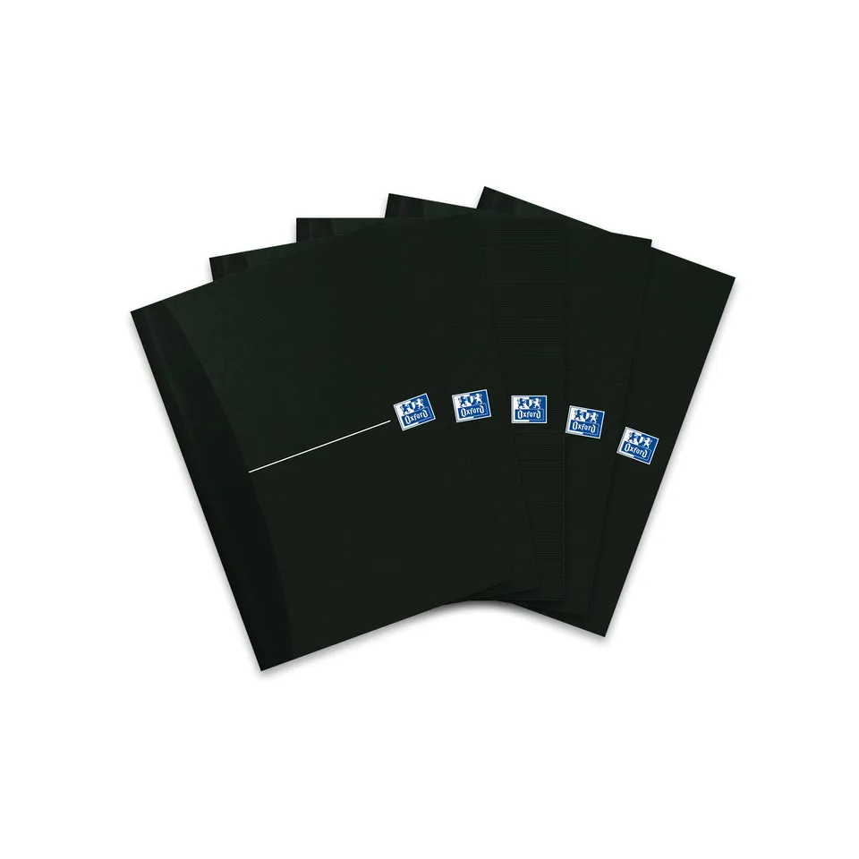 oxford-gebundenes-buch-a5-liniert-192-seiten-smart-black-5er-pack-schwarz image 1