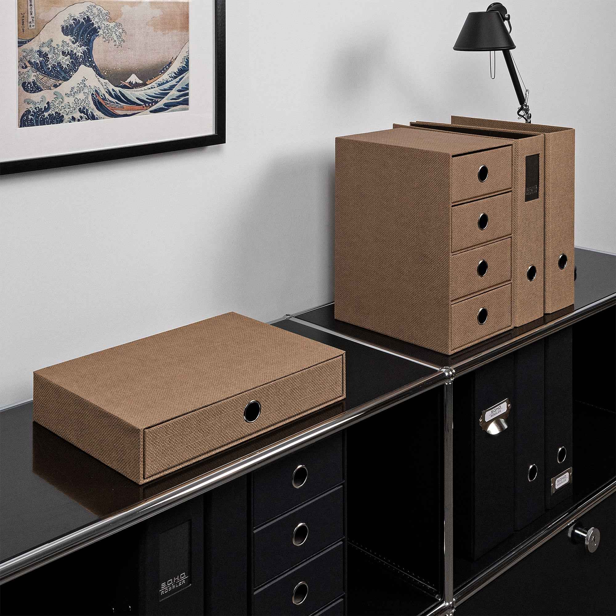 r-ssler-s-o-h-o-schubladenbox-a4-querformat-1-fach-haselnuss-braun image 3