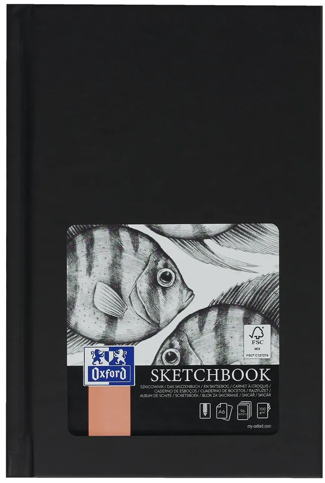 oxford-skizzen-buch-a6-hardcover-schwarz-192-seiten-100g image 1