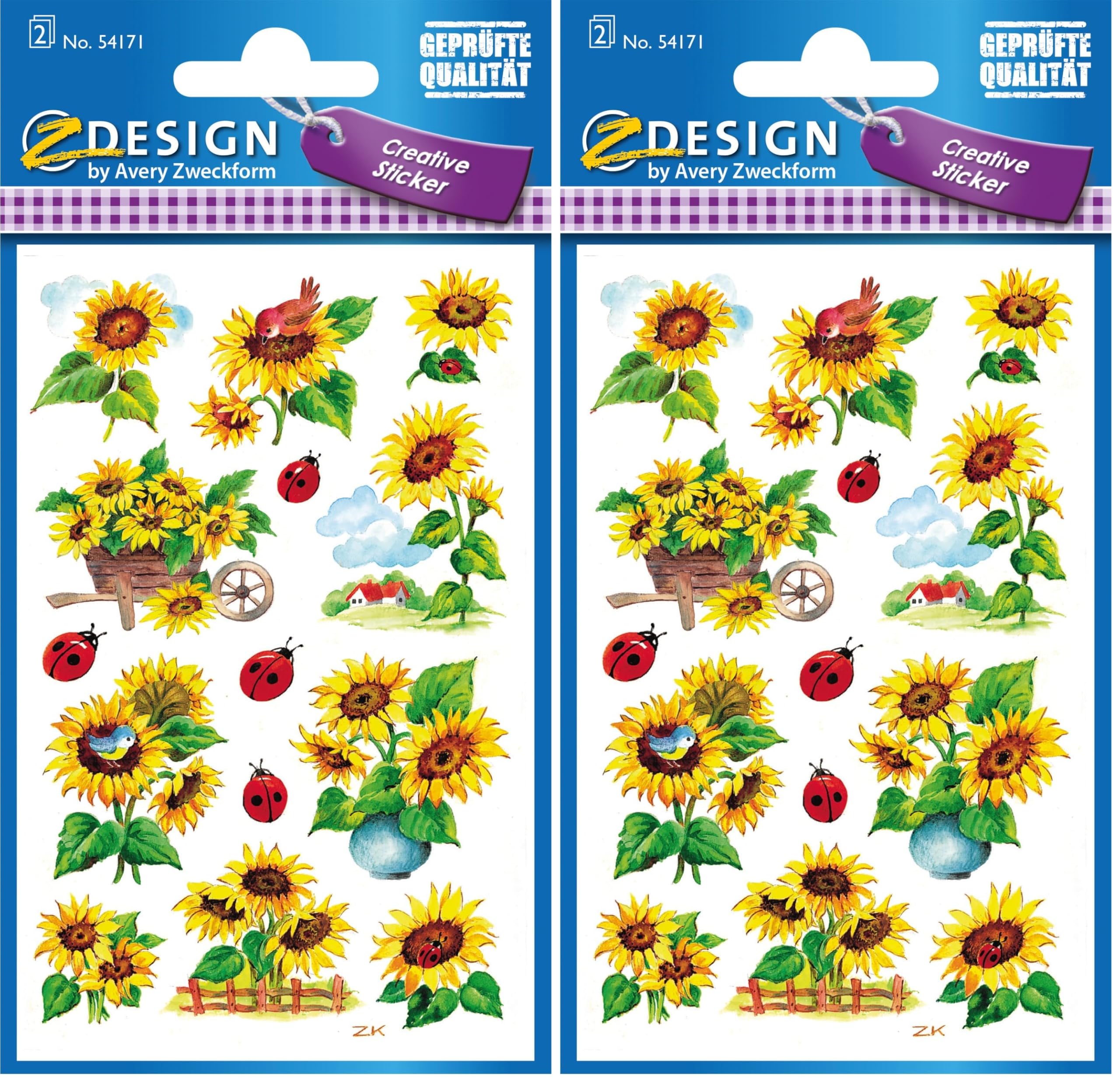 avery-zweckform-z-design-54171-deko-sticker-sonnenblumen-mit-glitzer-28-st-ck image 6