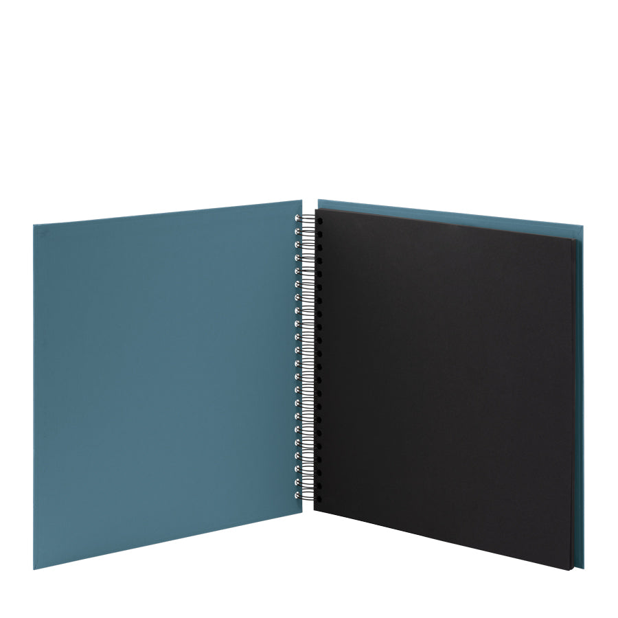 r-ssler-s-o-h-o-spiral-fotoalbum-blanko-31x30-cm-60-schwarze-seiten-denim-blau image 2
