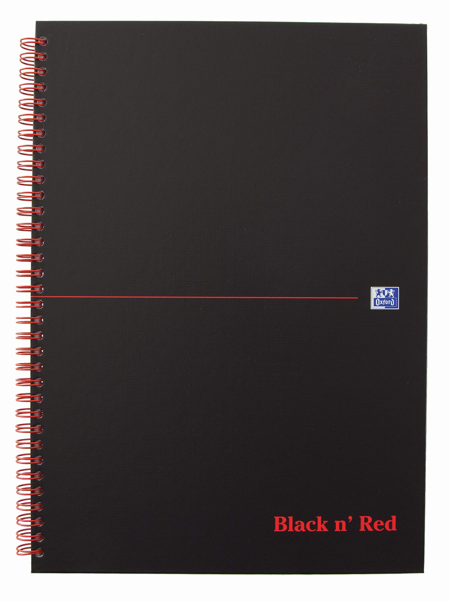 oxford-black-n-red-spiralbuch-din-a4-kariert-hardcover-70-blatt-5er-pack-schwarz image 2
