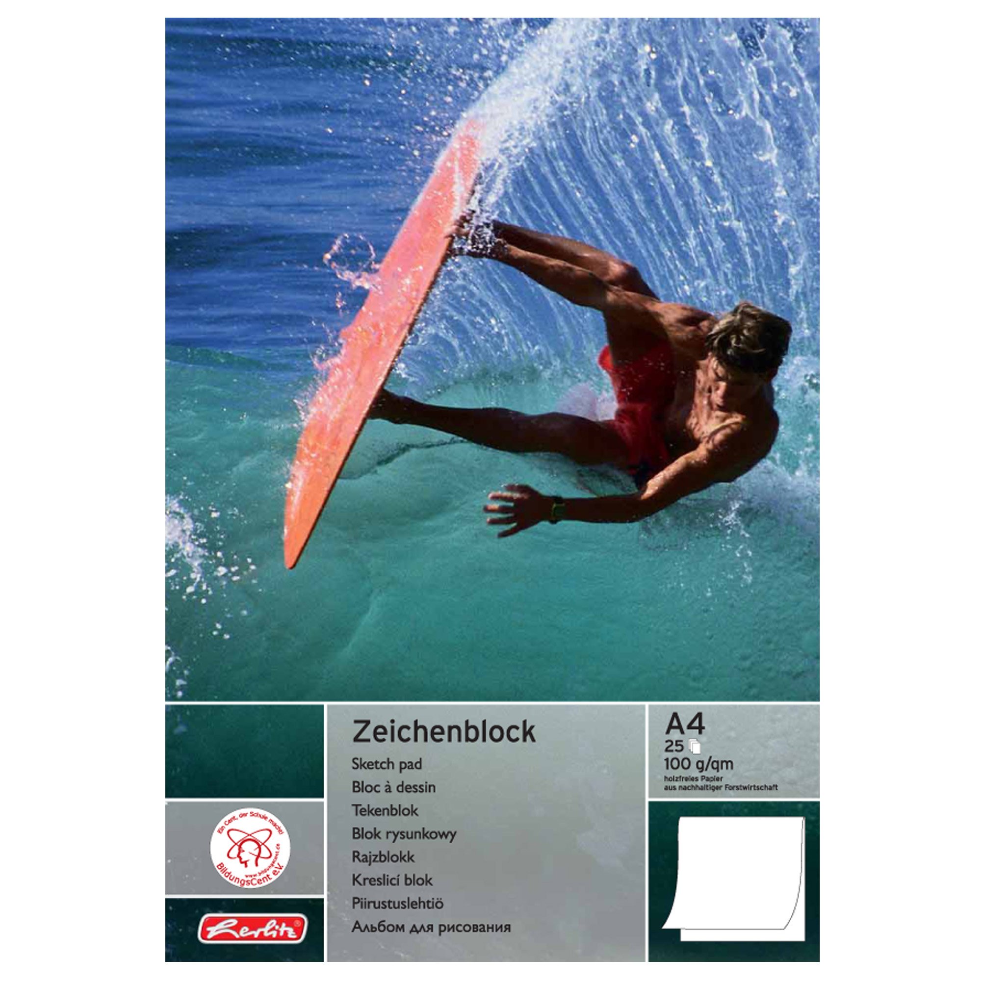herlitz-zeichenblock-a4-100-g-m-25-blatt-holzfrei-wei image 6