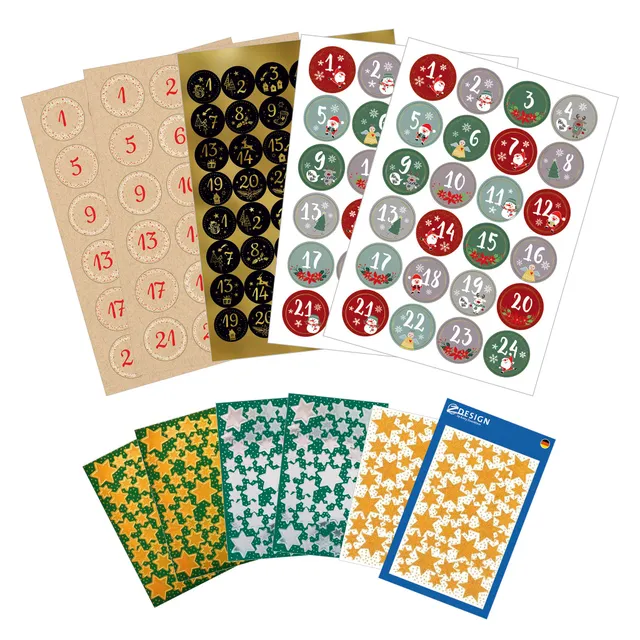 avery-zweckform-51012-adventskalender-zahlen-sticker-1-24-398-aufkleber-sterne image 1