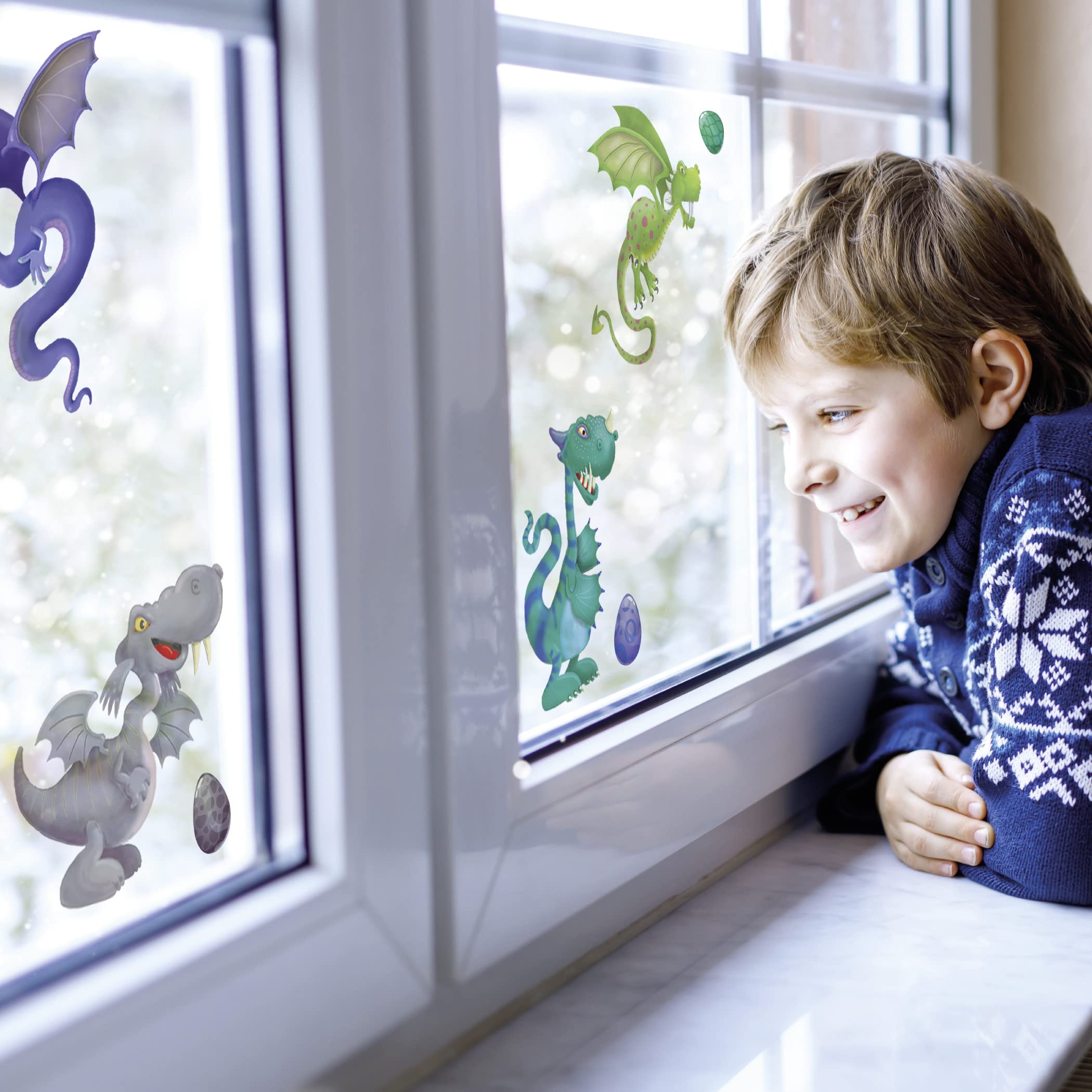 avery-zweckform-54992-fensterbilder-drachen-selbstklebende-fenstersticker-9-st-c image 3