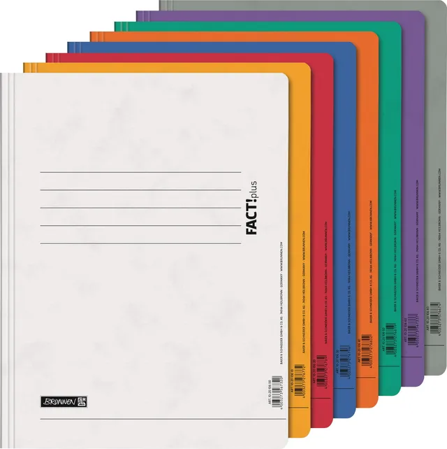 brunnen-fact-plus-schnellhefter-a4-8er-set-8-farben-pressspankarton image 1