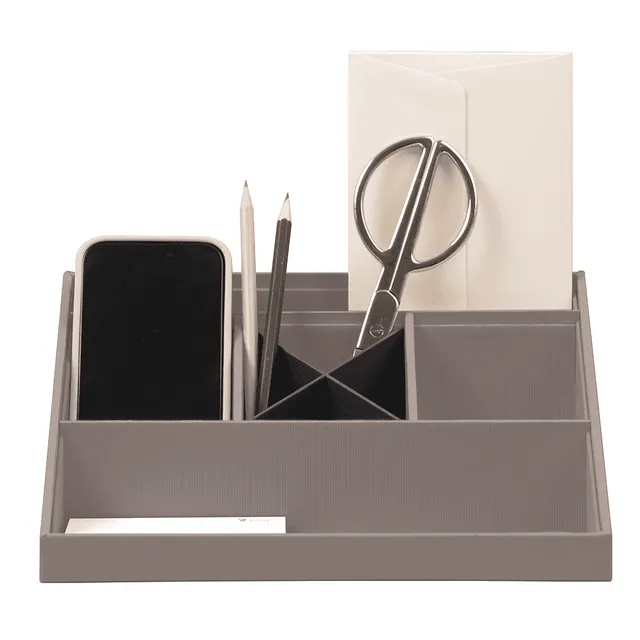 r-ssler-s-o-h-o-schreibtisch-organizer-mit-5-f-chern-taupe image 1