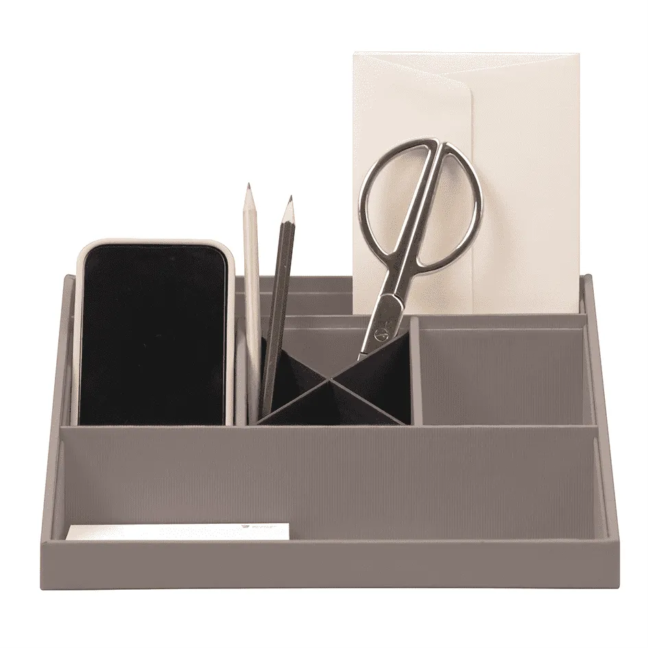 r-ssler-s-o-h-o-schreibtisch-organizer-mit-5-f-chern-taupe image 1