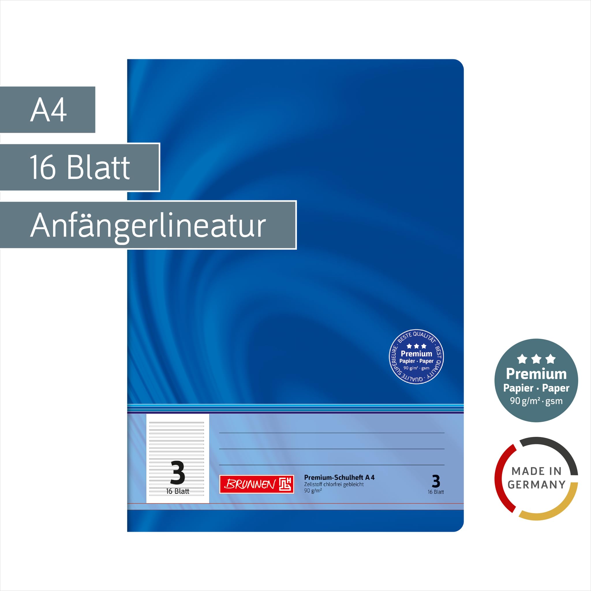 brunnen-premium-schulheft-104470302-din-a4-lineatur-3-16-blatt image 2