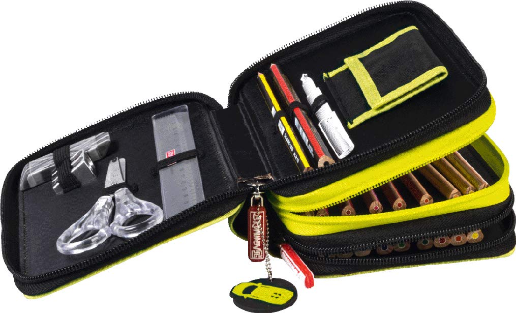 brunnen-sch-ler-etui-speed-3-rei-verschl-sse-schwarz-gef-llt-mit-markenbuntstift image 2
