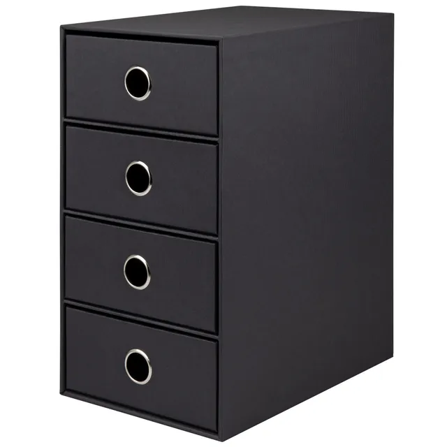 r-ssler-s-o-h-o-schubladenbox-a5-din-lang-4-f-cher-schwarz image 1