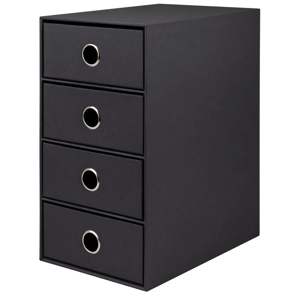 r-ssler-s-o-h-o-schubladenbox-a5-din-lang-4-f-cher-schwarz image 1