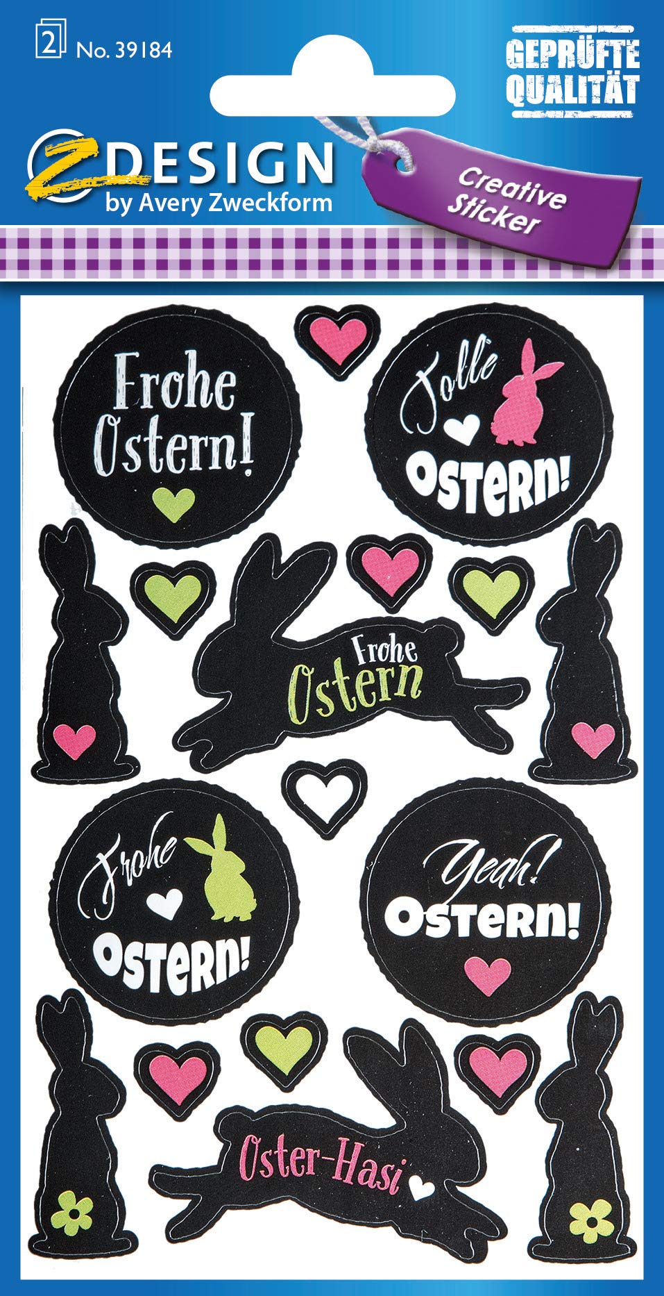 avery-zweckform-z-design-39184-ostersticker-frohe-ostern-36-deko-aufkleber-mehrf image 2