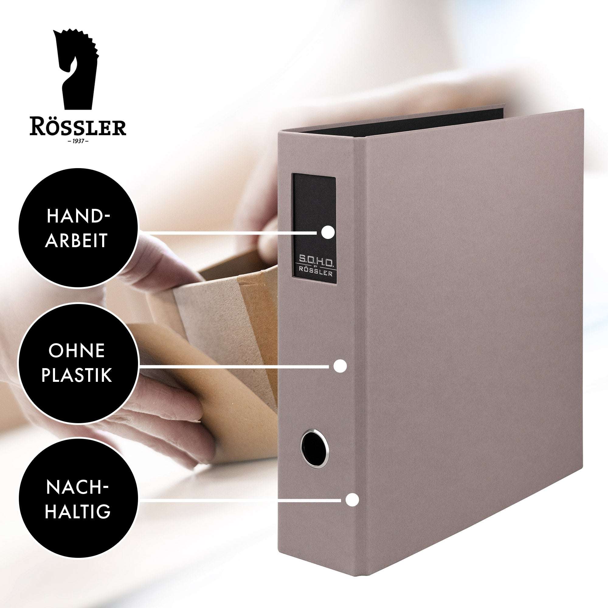 r-ssler-s-o-h-o-ordner-breit-a4-8-5-cm-mit-r-ckenschild-taupe image 8