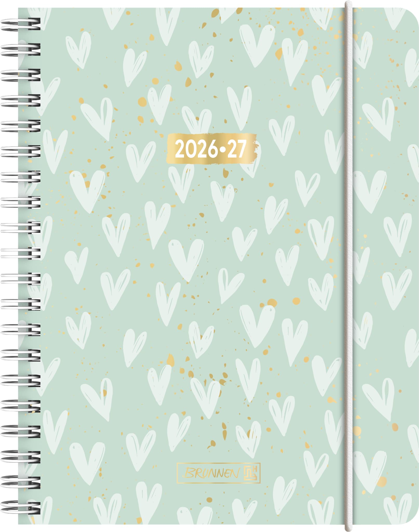 brunnen-sch-lerkalender-2026-2027-hearts-a6-mint-18-monate image 1