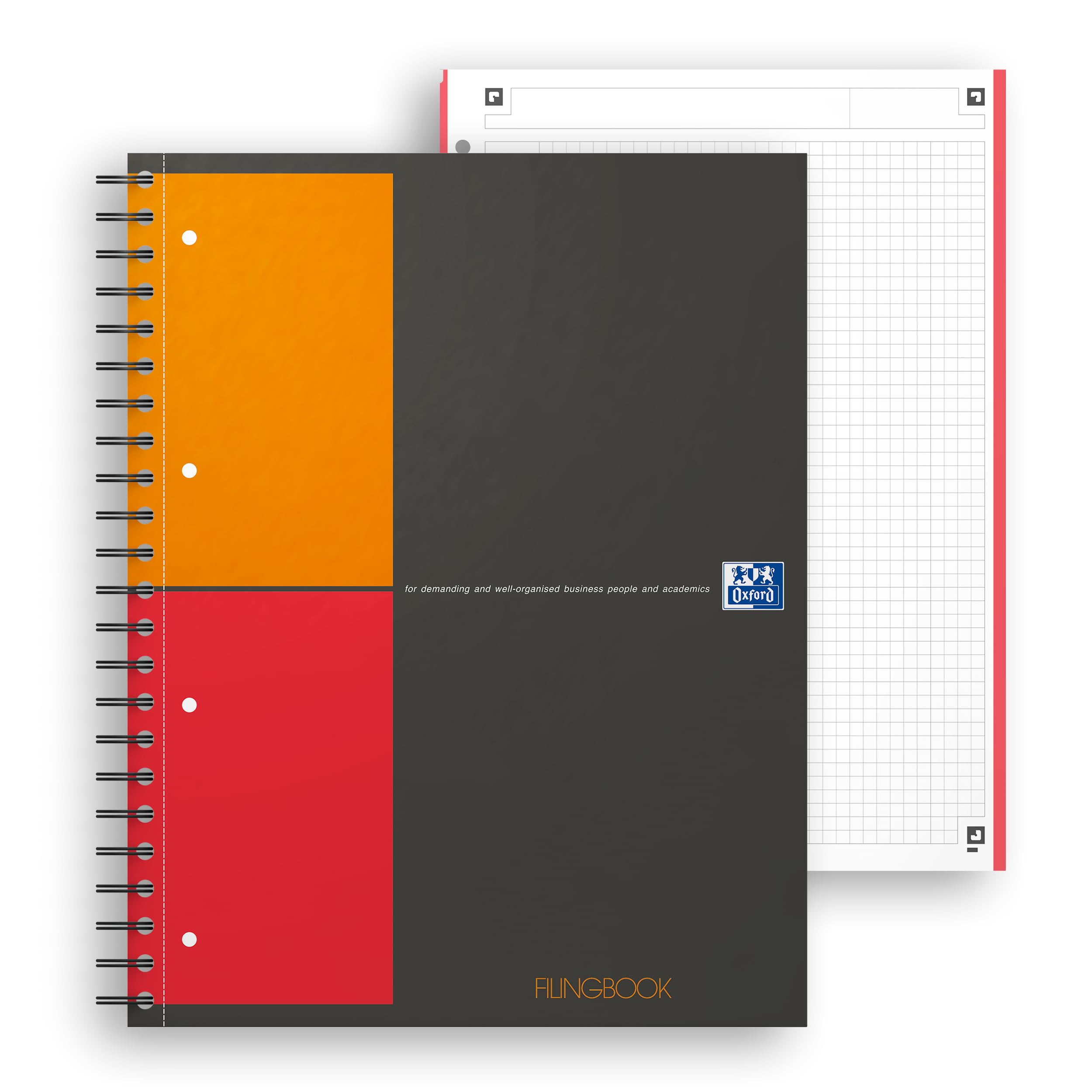 oxford-filingbook-international-a4-kariert-5x-200-seiten-mit-4-farb-rand-registe image 2