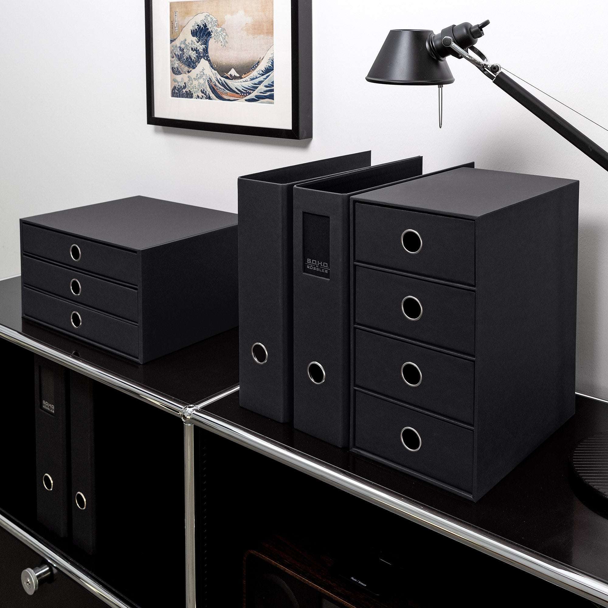 r-ssler-s-o-h-o-schubladenbox-a4-querformat-3-f-cher-schwarz image 8