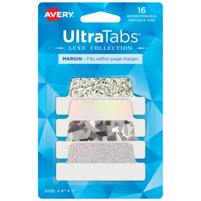 avery-zweckform-74179-ultratabs-haftstreifen-transparent-silber-63-5-x-25-4-mm-1 image 1