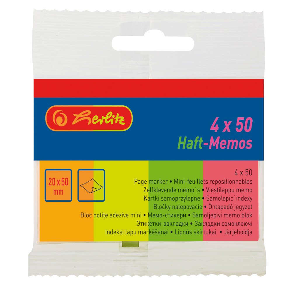 herlitz-haft-notizen-20-x-50-mm-neon-4-x-50-blatt-selbstklebend image 1