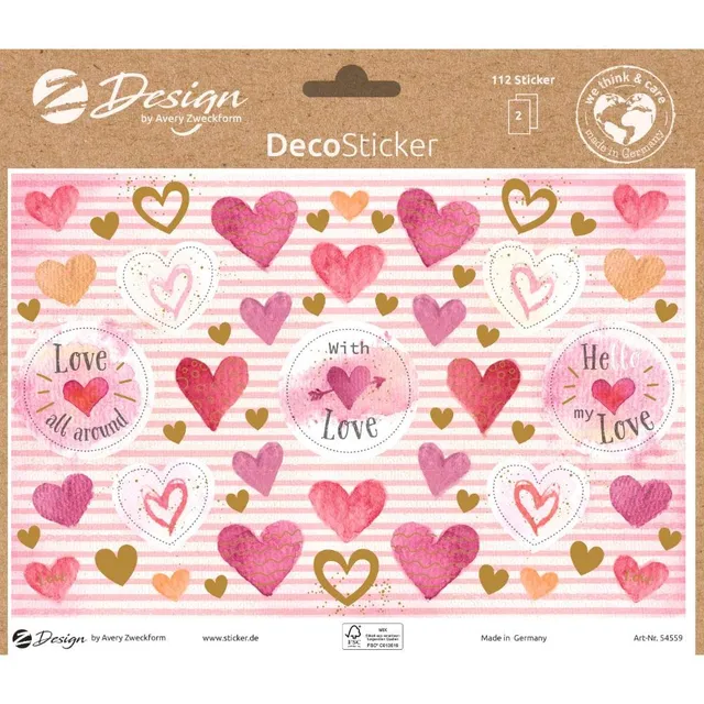 avery-zweckform-z-design-54559-dekosticker-herzen-love-112-aufkleber-mit-goldeff image 1