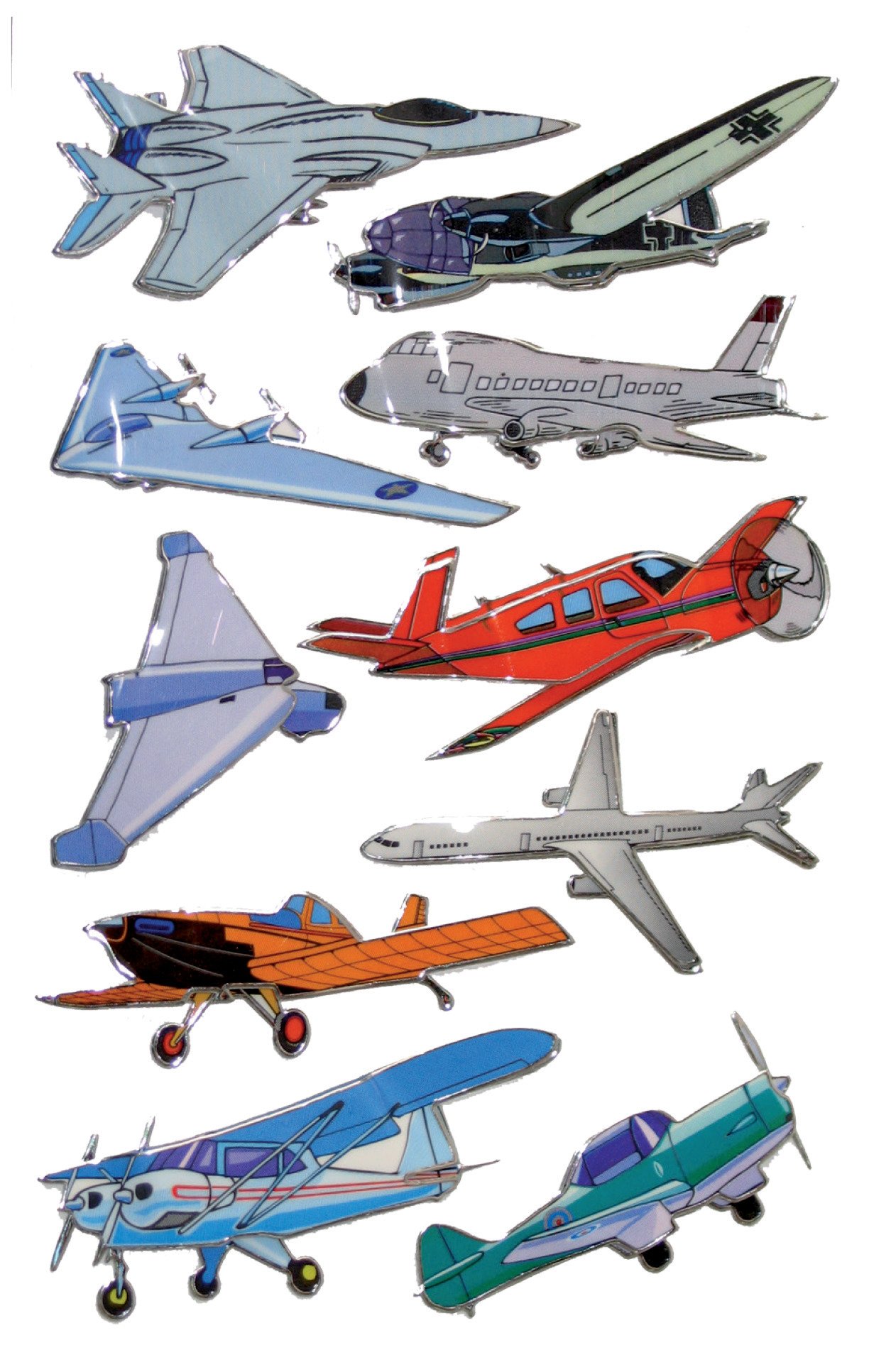 avery-zweckform-z-design-kinder-sticker-flugzeuge-3d-effekt-10-aufkleber image 1