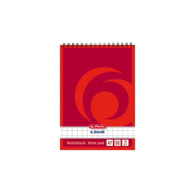 herlitz-x-book-spiral-notizblock-a7-kariert-ohne-rand-4-st-ck image 1